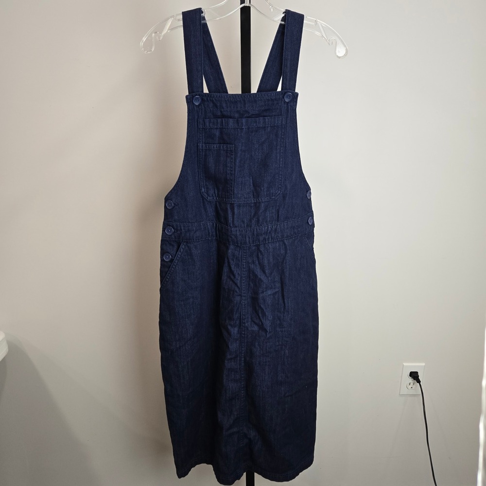 Seasalt Cornwall Cherrick Dress Indigo Denim Organic Cotton Pinafore US 6 UK 10